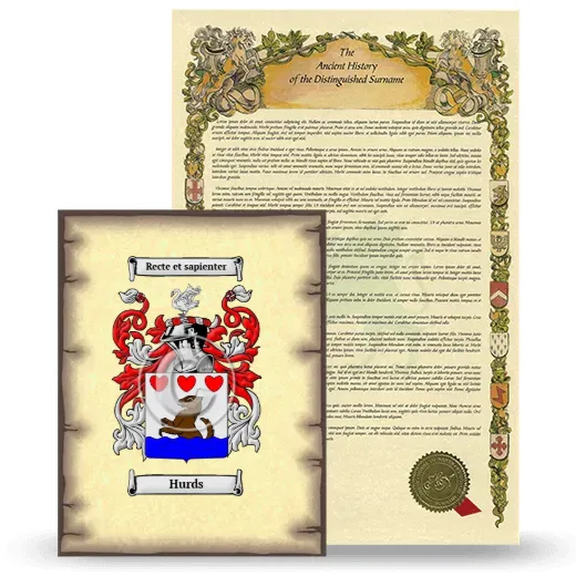 Hurds Coat of Arms and Surname History Package