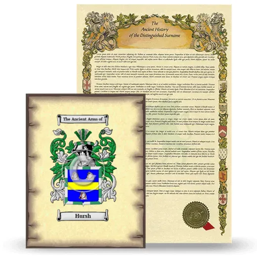 Hursh Coat of Arms and Surname History Package