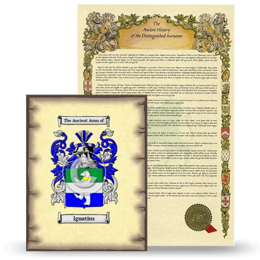 Ignatius Coat of Arms and Surname History Package