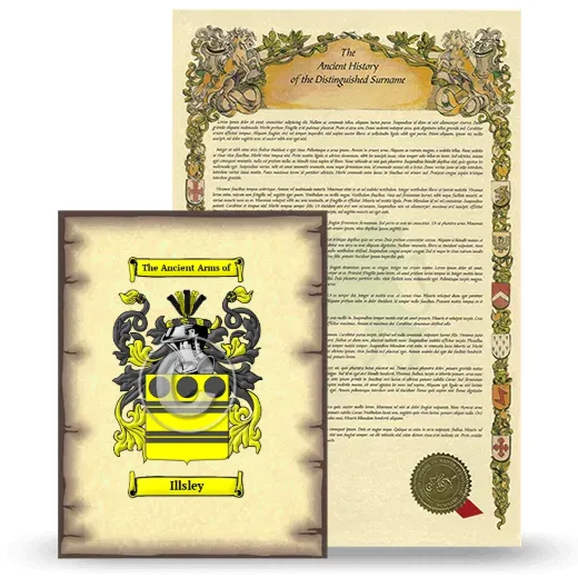 Illsley Coat of Arms and Surname History Package