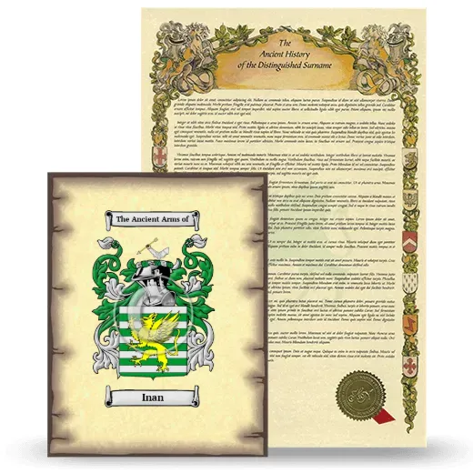 Inan Coat of Arms and Surname History Package