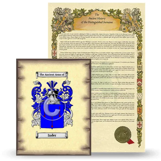 Inder Coat of Arms and Surname History Package