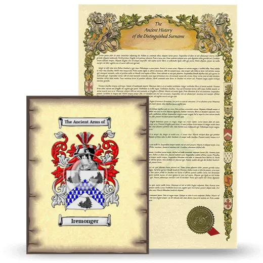 Iremonger Coat of Arms and Surname History Package