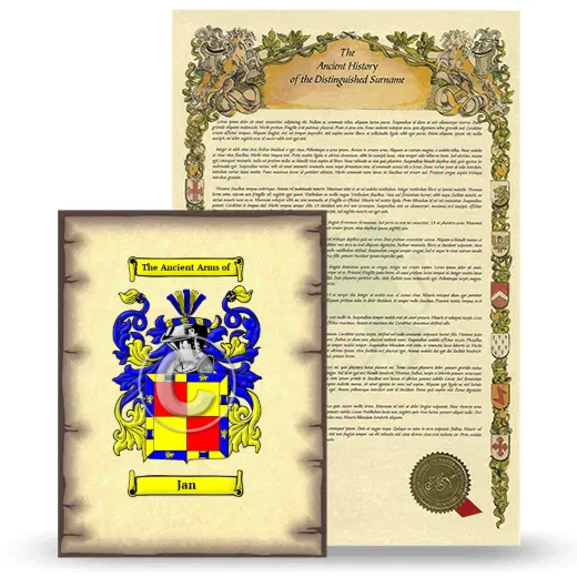 Jan Coat of Arms and Surname History Package