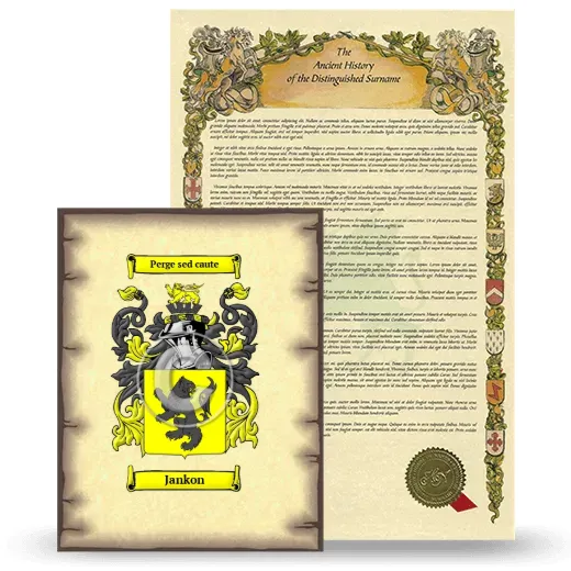 Jankon Coat of Arms and Surname History Package