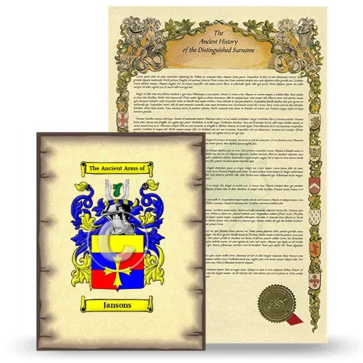 Jansons Coat of Arms and Surname History Package