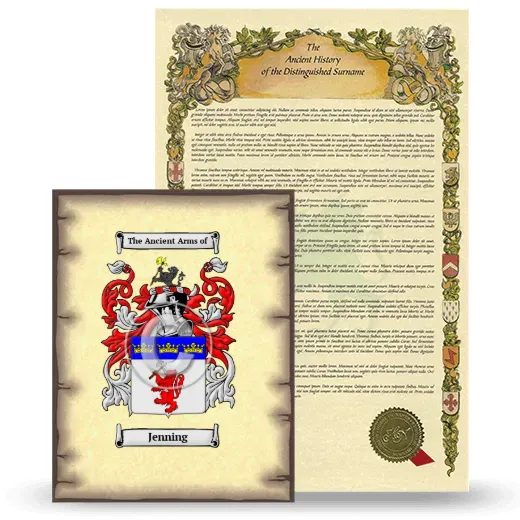 Jenning Coat of Arms and Surname History Package