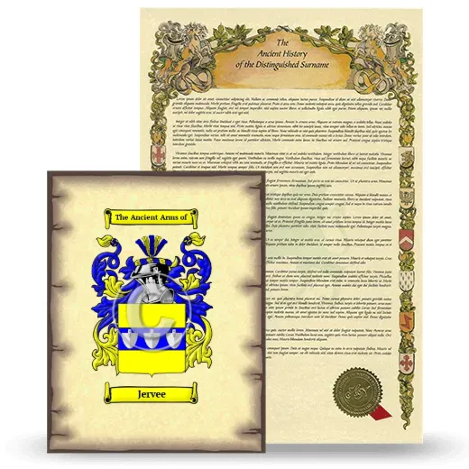 Jervee Coat of Arms and Surname History Package