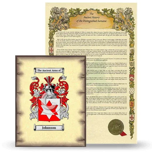 Johnsson Coat of Arms and Surname History Package
