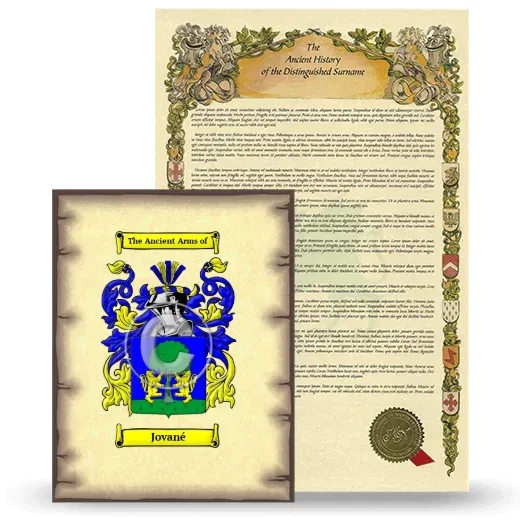 Jované Coat of Arms and Surname History Package