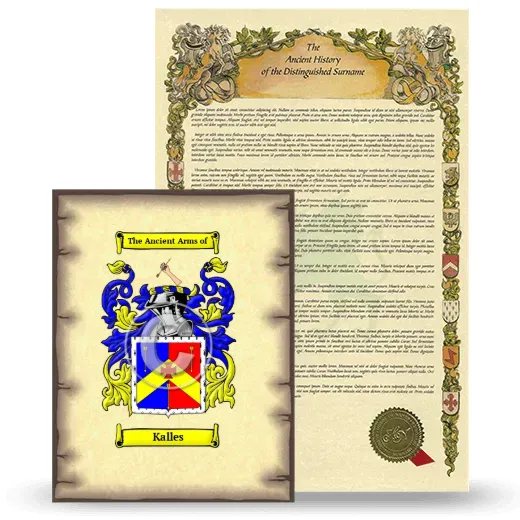 Kalles Coat of Arms and Surname History Package