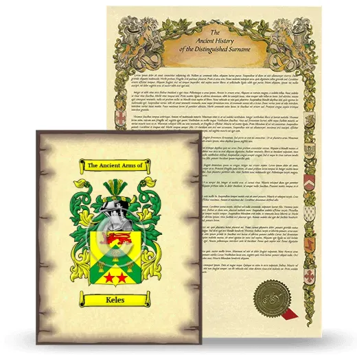 Keles Coat of Arms and Surname History Package