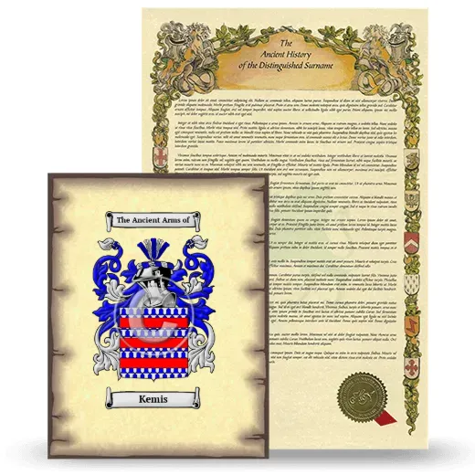 Kemis Coat of Arms and Surname History Package