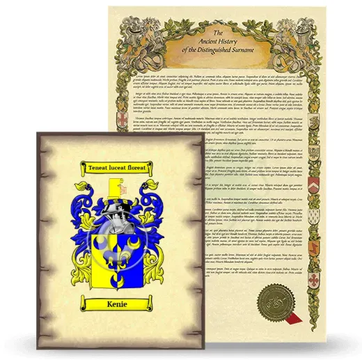Kenie Coat of Arms and Surname History Package