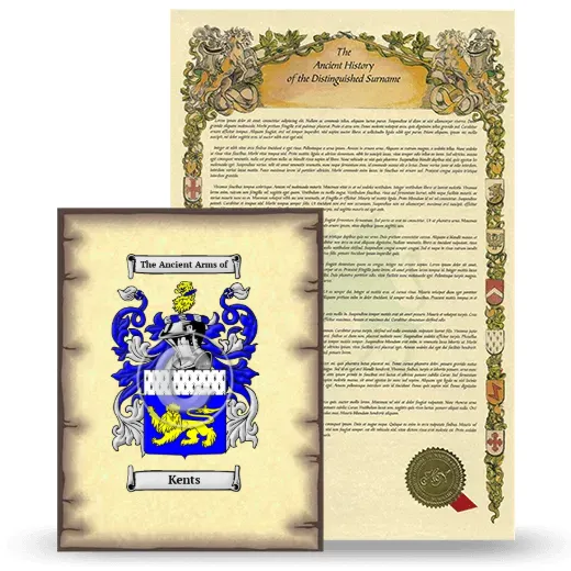 Kents Coat of Arms and Surname History Package