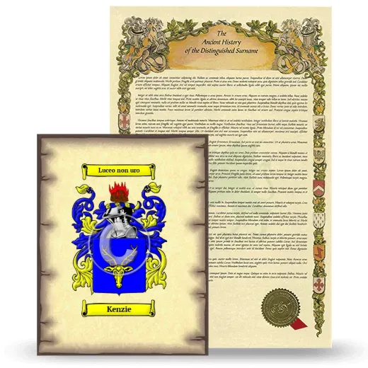 Kenzie Coat of Arms and Surname History Package
