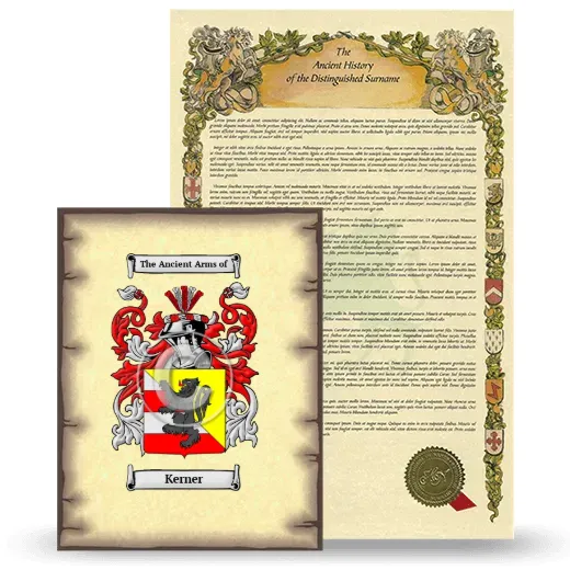 Kerner Coat of Arms and Surname History Package