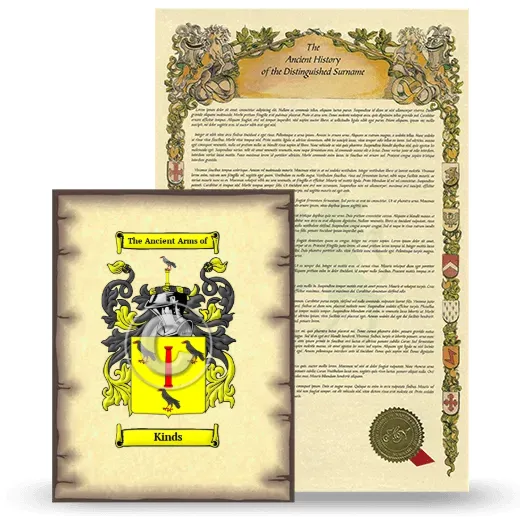 Kinds Coat of Arms and Surname History Package