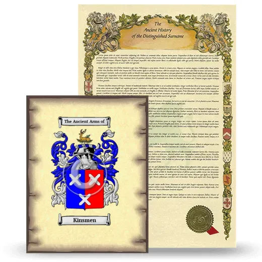 Kinsmen Coat of Arms and Surname History Package