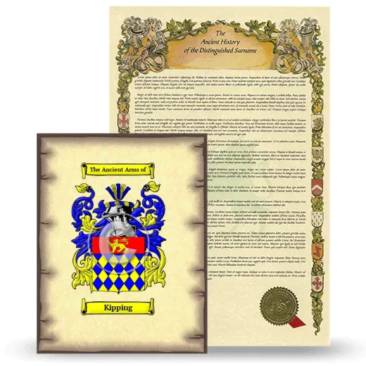 Kipping Coat of Arms and Surname History Package