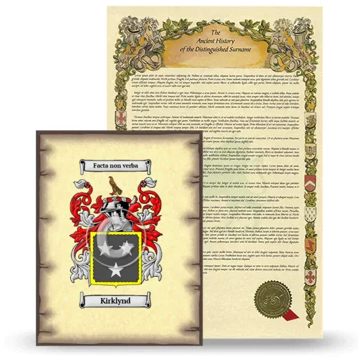 Kirklynd Coat of Arms and Surname History Package