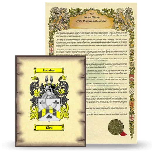 Klee Coat of Arms and Surname History Package
