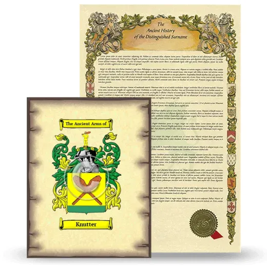 Knutter Coat of Arms and Surname History Package