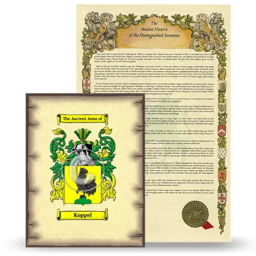 Koppel Coat of Arms and Surname History Package