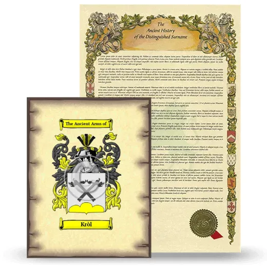 Kròl Coat of Arms and Surname History Package