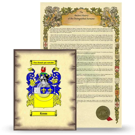 Kram Coat of Arms and Surname History Package
