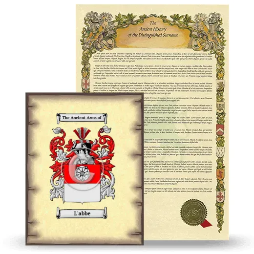 L'abbe Coat of Arms and Surname History Package