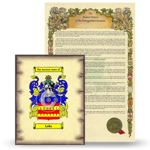 Laks Coat of Arms and Surname History Package