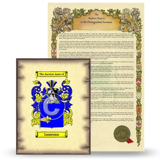 Lamezan Coat of Arms and Surname History Package