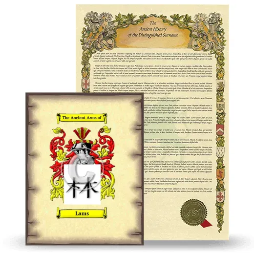 Lams Coat of Arms and Surname History Package