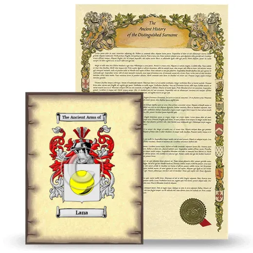 Lana Coat of Arms and Surname History Package
