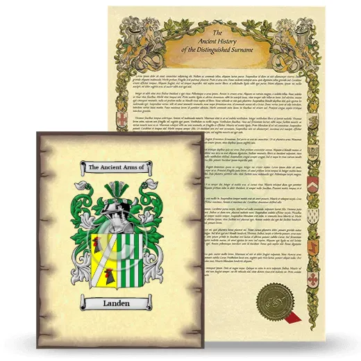 Landen Coat of Arms and Surname History Package