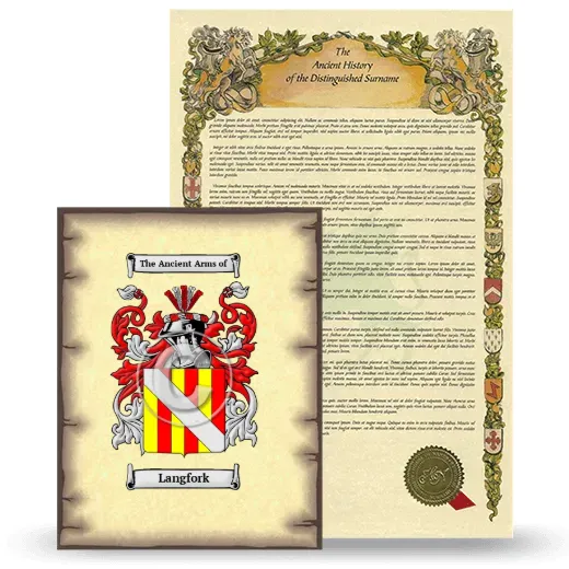 Langfork Coat of Arms and Surname History Package