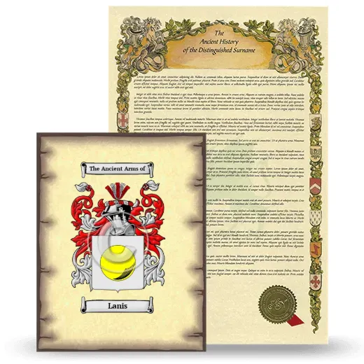 Lanis Coat of Arms and Surname History Package