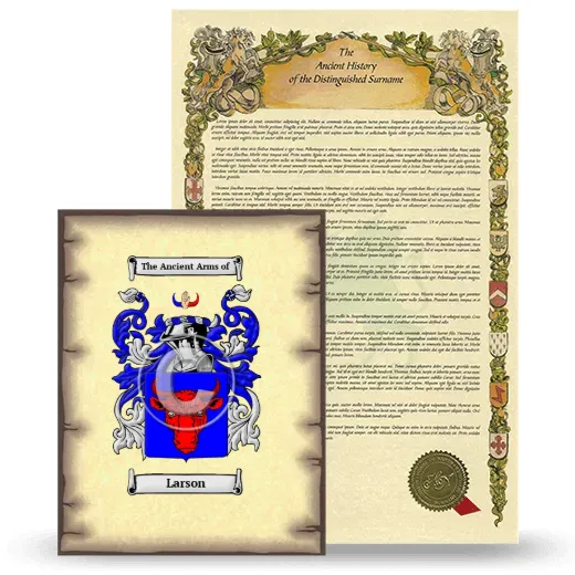Larson Coat of Arms and Surname History Package