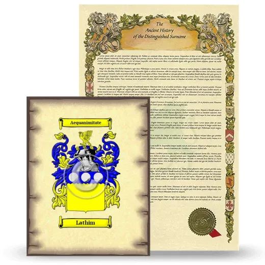 Lathim Coat of Arms and Surname History Package