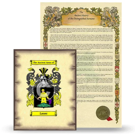Lauer Coat of Arms and Surname History Package