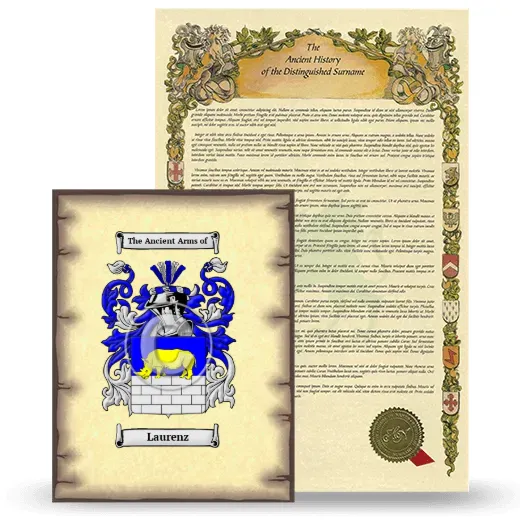 Laurenz Coat of Arms and Surname History Package