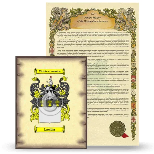 Lawliss Coat of Arms and Surname History Package