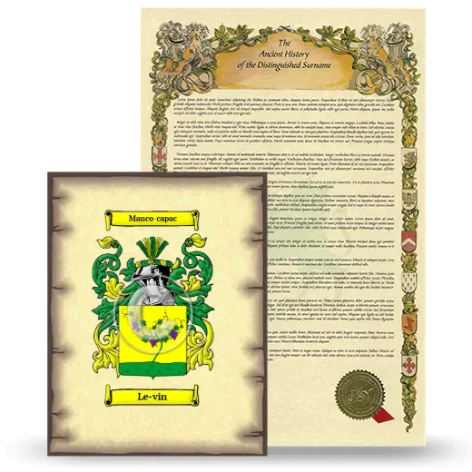 Le-vin Coat of Arms and Surname History Package