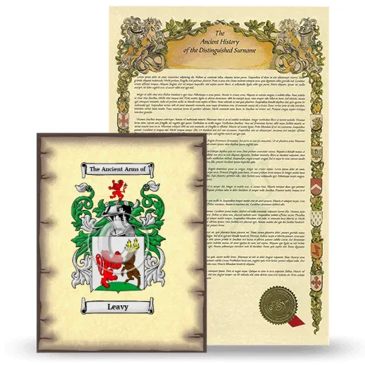 Leavy Coat of Arms and Surname History Package