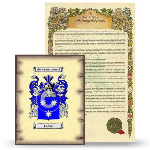 Ledue Coat of Arms and Surname History Package