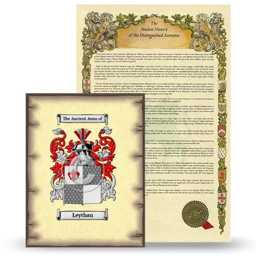 Leythan Coat of Arms and Surname History Package