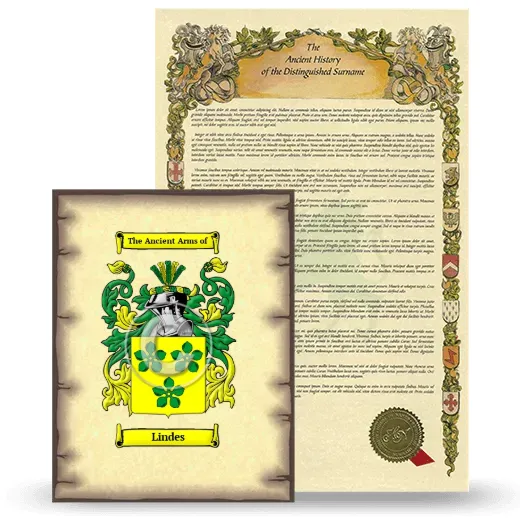Lindes Coat of Arms and Surname History Package