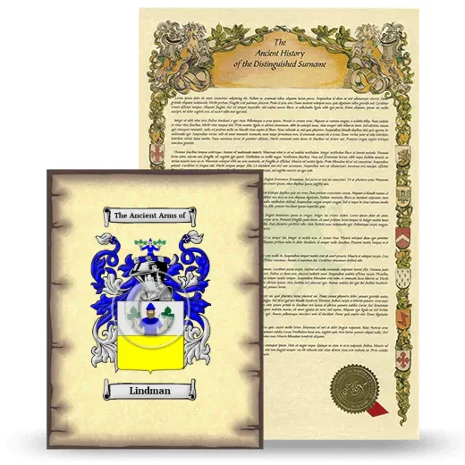 Lindman Coat of Arms and Surname History Package