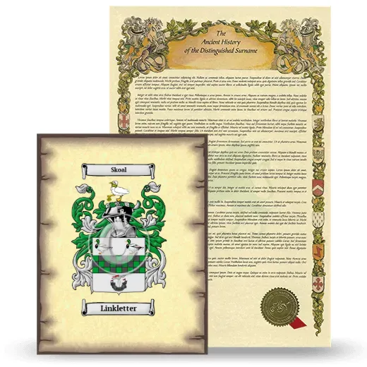 Linkletter Coat of Arms and Surname History Package